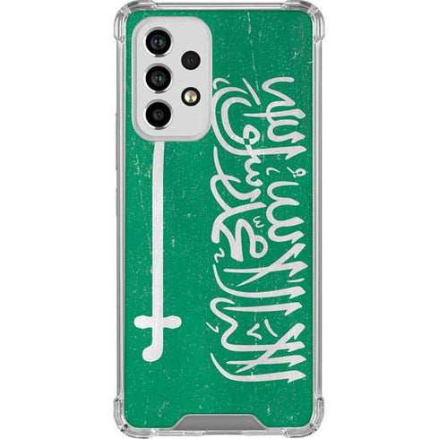 Saudi Arabia Flag Distressed Galaxy A53 5G Clear Case